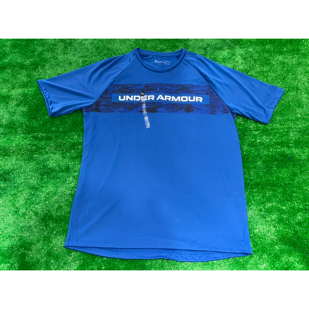 棒球世界 全新UA UNDER ARMOUR 男短袖T恤 (1366479-432)特價排汗材質藍迷彩