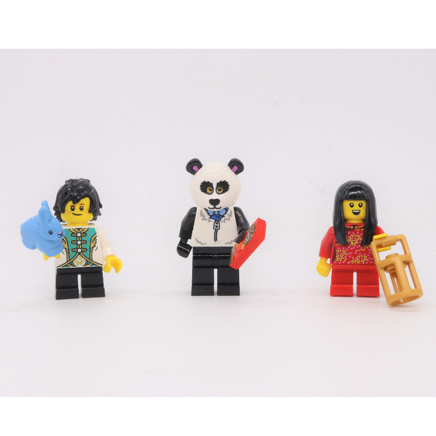 {全新} 熊貓人 新年人偶 中國風 LEGO 樂高 BAM 自組人偶 熊貓人 新年人偶 藍色兔子 紅包袋 80111