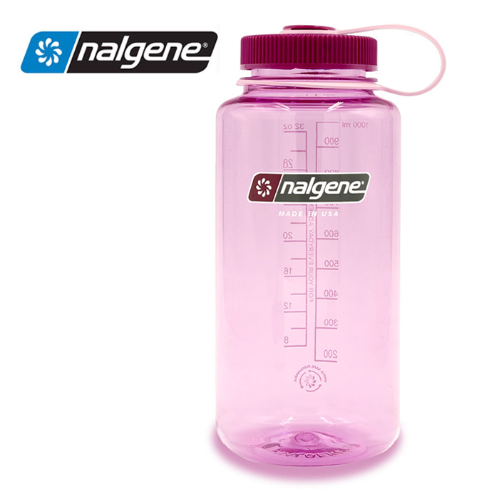 【Nalgene 美國】寬口水瓶 運動水壺 1000cc 太空粉 (2020-4132)