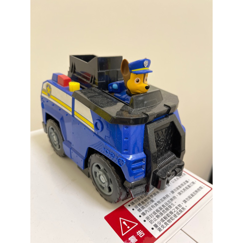 正版汪汪隊阿奇玩具警車（可變成2台車)paw patrol玩具車、可發射武器、阿奇、警車、toy world、二手玩具