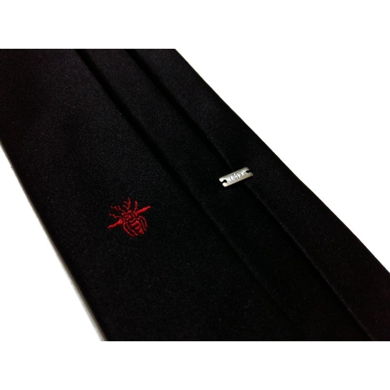 Dior homme CD 紅蜂黑色窄版領帶