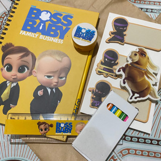 📌全新品 BOSS BABY寶貝老闆 文具組（橫條筆記本、尺、色鉛筆、橡皮擦、鉛筆、手動削鉛筆、便條紙）