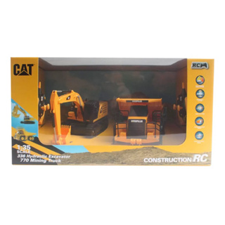 《Ｊ＆Ｐ代購免運》CAT 1:35 遙控工程車兩入組 遙控汽車 工程車 玩具車 玩具 禮物 男童 挖土機 卡車