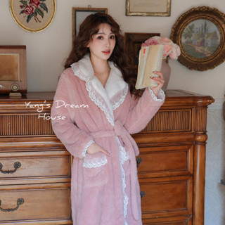 {品牌精品 不掉毛不褪色} 衣服 睡袍 睡衣 蕾絲家居服 超保暖 舒適柔軟 公主風 高品質 高質感 法蘭絨 附發票
