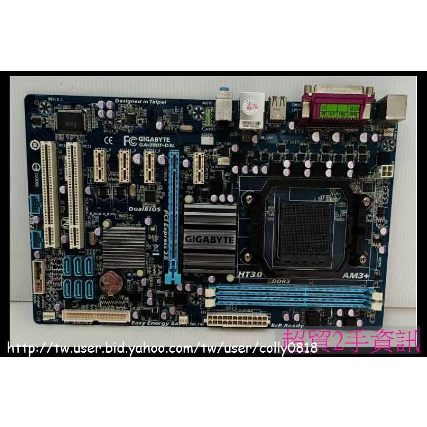 超貿2手資訊 技嘉 GA-780T-D3L /DDR3/SATA/PCI-E/AM3-保固1個月