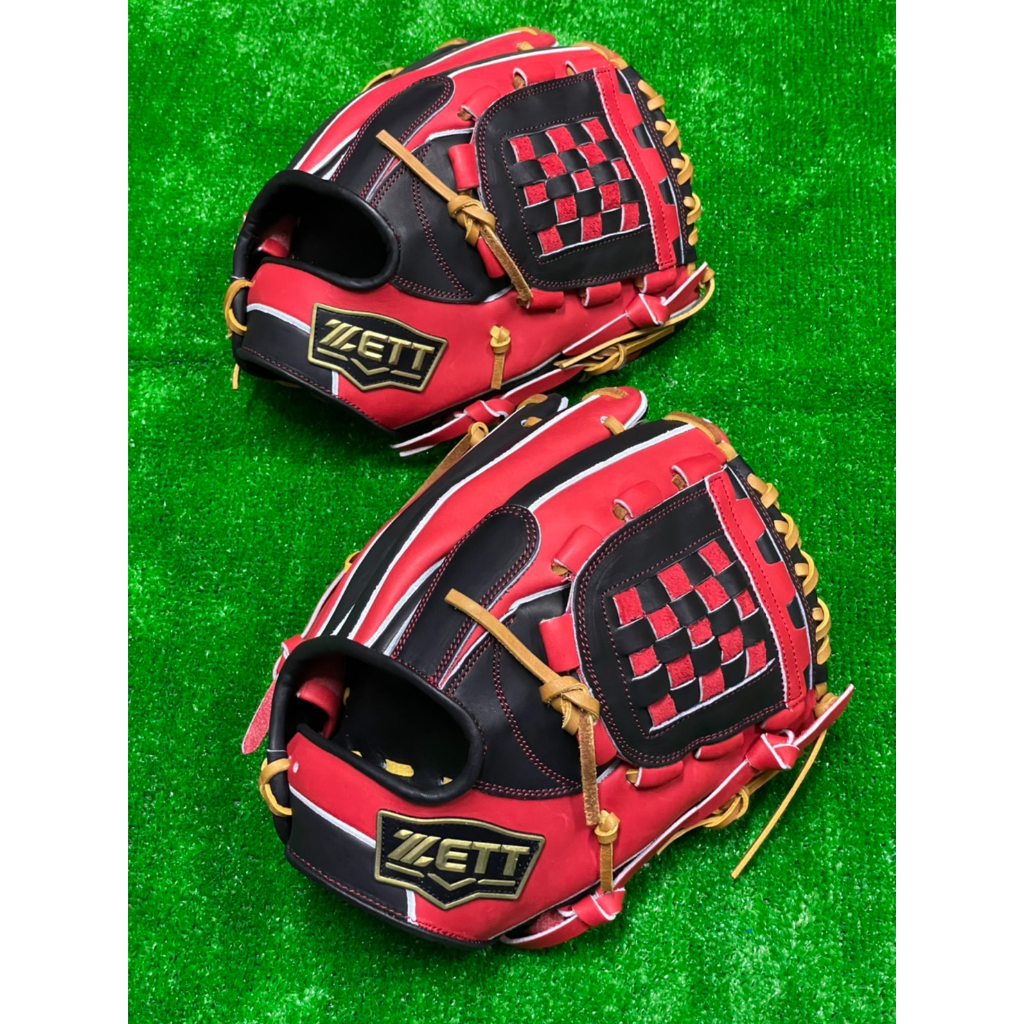 棒球世界ZETT SPECIAL ORDER 訂製款棒壘球手套特價源田款12吋紅底黑配色