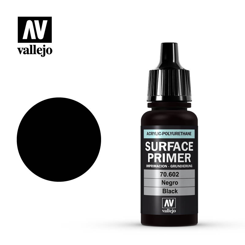 Acrylicos Vallejo 70602 表面底漆 Surface Primer 黑色 Black 17 ml