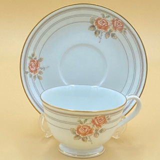 （咪迪小舖）【現貨】日本Noritake則武描金粉紅玫瑰咖啡杯/花茶杯組（4295-8-25-16）180ml