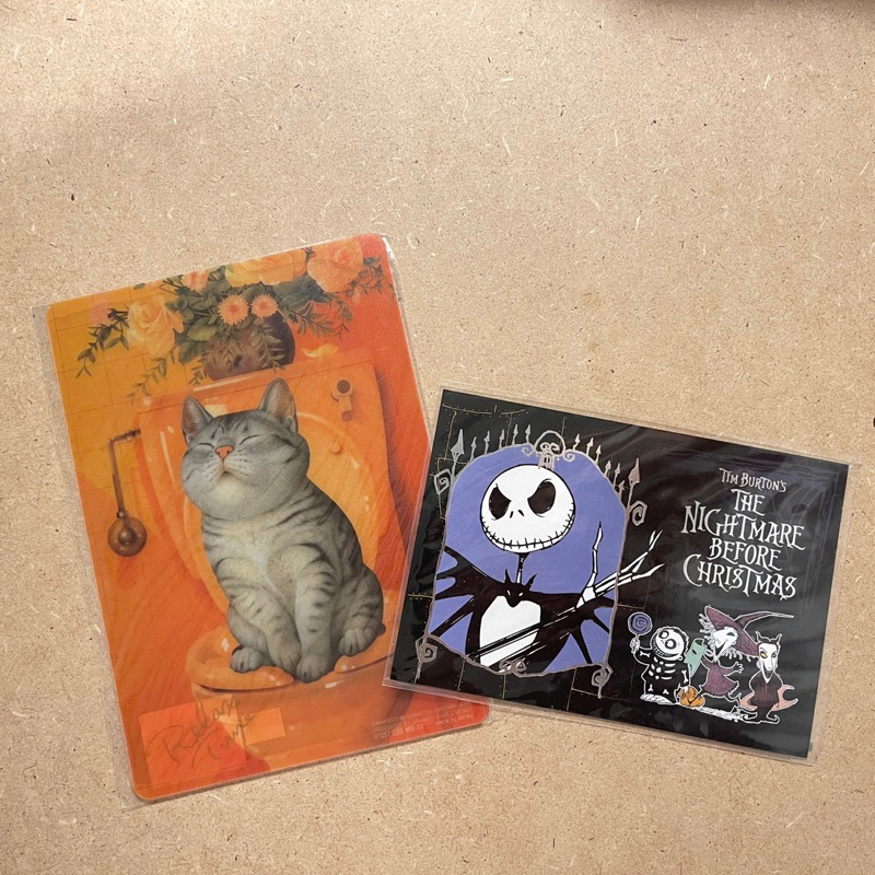 日本製 村松誠 貓 畫展 B6 PVC墊板 提姆波頓 聖誕夜驚魂 明信片