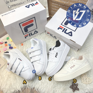 帝安諾-實體店面 FILA 魔鬼氈 綁帶 復古鞋 小白鞋 全白 皮革 厚底 防水 經典款 紫色 藍色 C302X-119