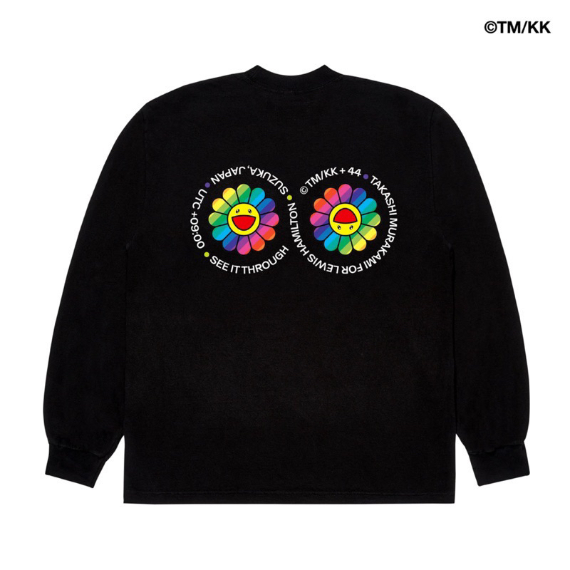 村上隆 x Lewis Hamilton Speedway Long Sleeve Black聯名 小花 長袖