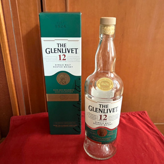 THE GLENLIVET 格蘭利威大師蘇格蘭威士忌空酒瓶(1000ml)/多用途玻璃空瓶/水瓶/酒瓶/裝飾/容器/花器