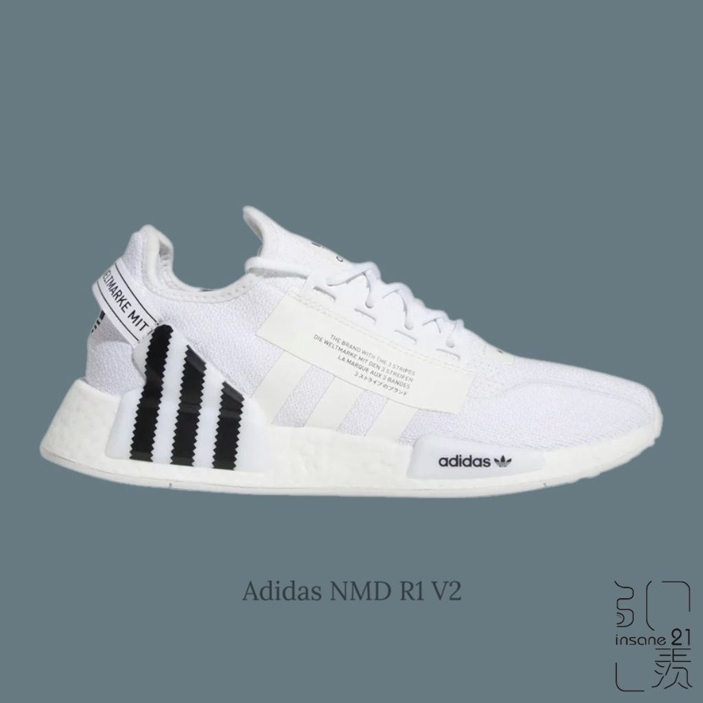 ADIDAS NMD R1 V2 WHITE BLACK 白黑 運動 休閒 HP9744【Insane-21】