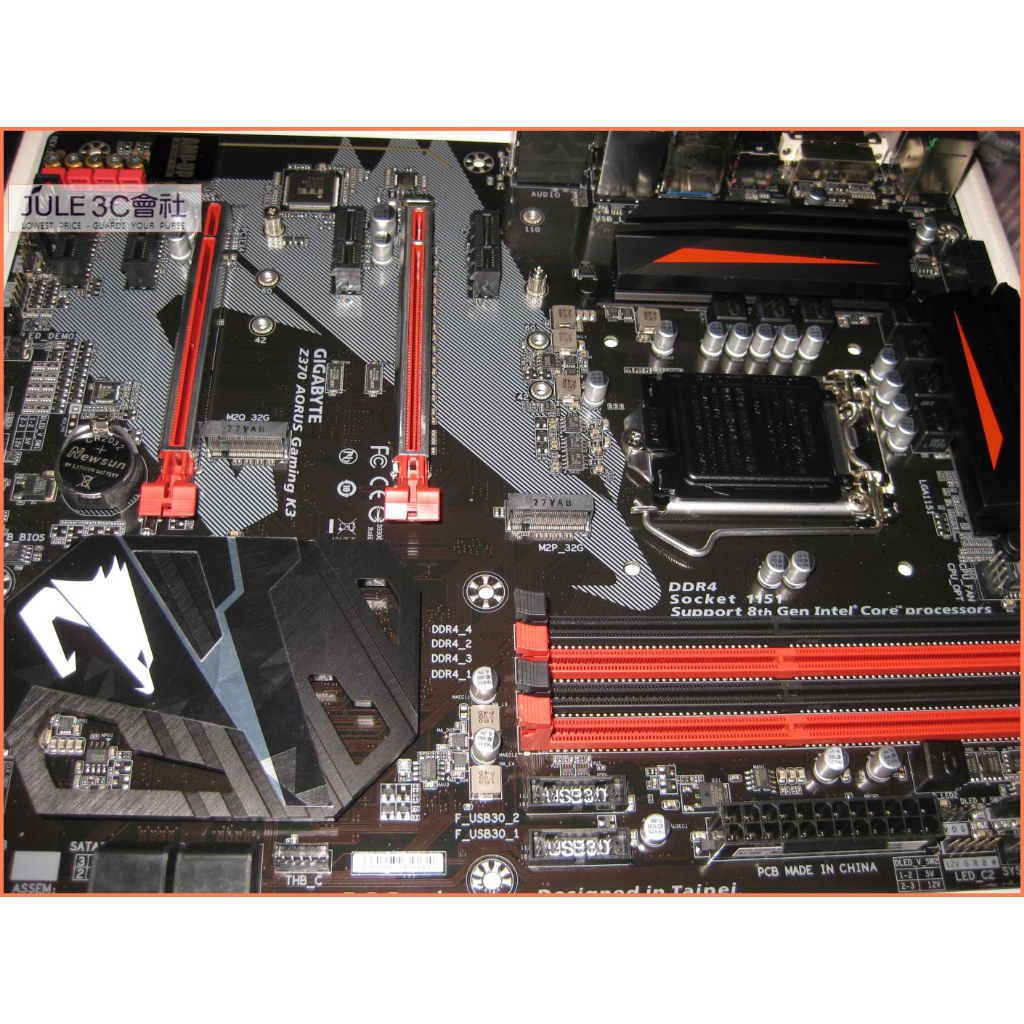 JULE 3C會社-技嘉 Z370 AORUS Gaming K3 Z370/DDR4/RGB電競/雙M2/庫存 主機板