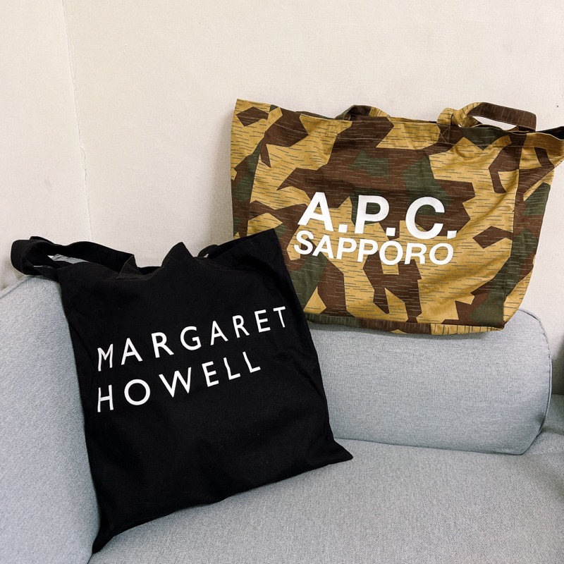 A.P.C. 迷彩 &amp; MARGARET HOWELL 黑色大包包 購物袋