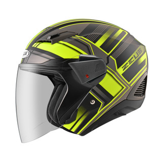 【ZEUS瑞獅】ZS-611F TT30 (消光黑/螢光黃) 3/4罩