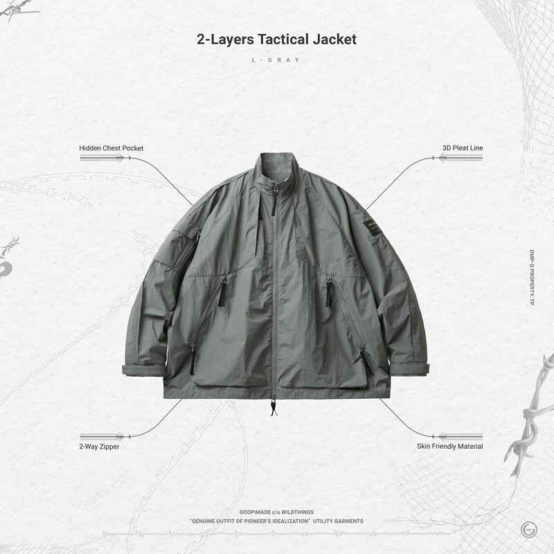 Goopi 2-Layers Tactical Jacket - L-Gray