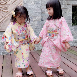 H 春季夏季春夏日本兒童和服女童公主日式浴衣櫻花兒童