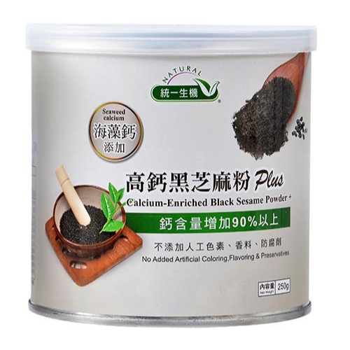 統一生機 高鈣黑芝麻粉Plus 250g/罐