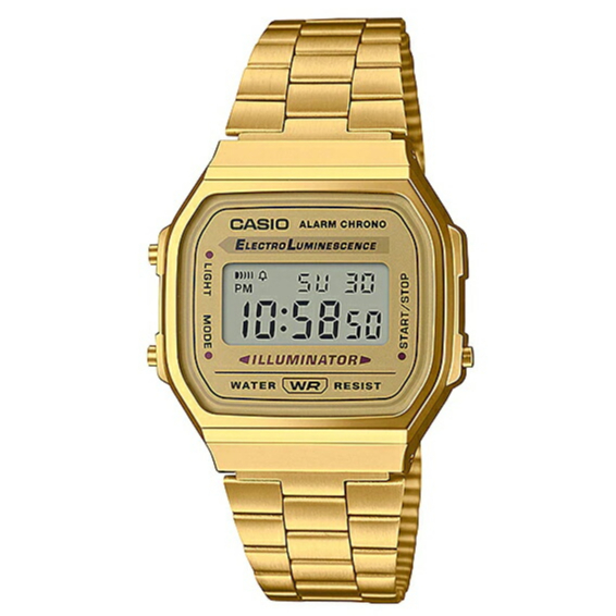 【CASIO】A168WG-9W 復古造型金錶/經典百搭/男女通用款/36mm【第一鐘錶】