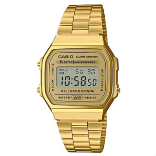 【CASIO】A168WG-9W 復古造型金錶/經典百搭/男女通用款/36mm【第一鐘錶】