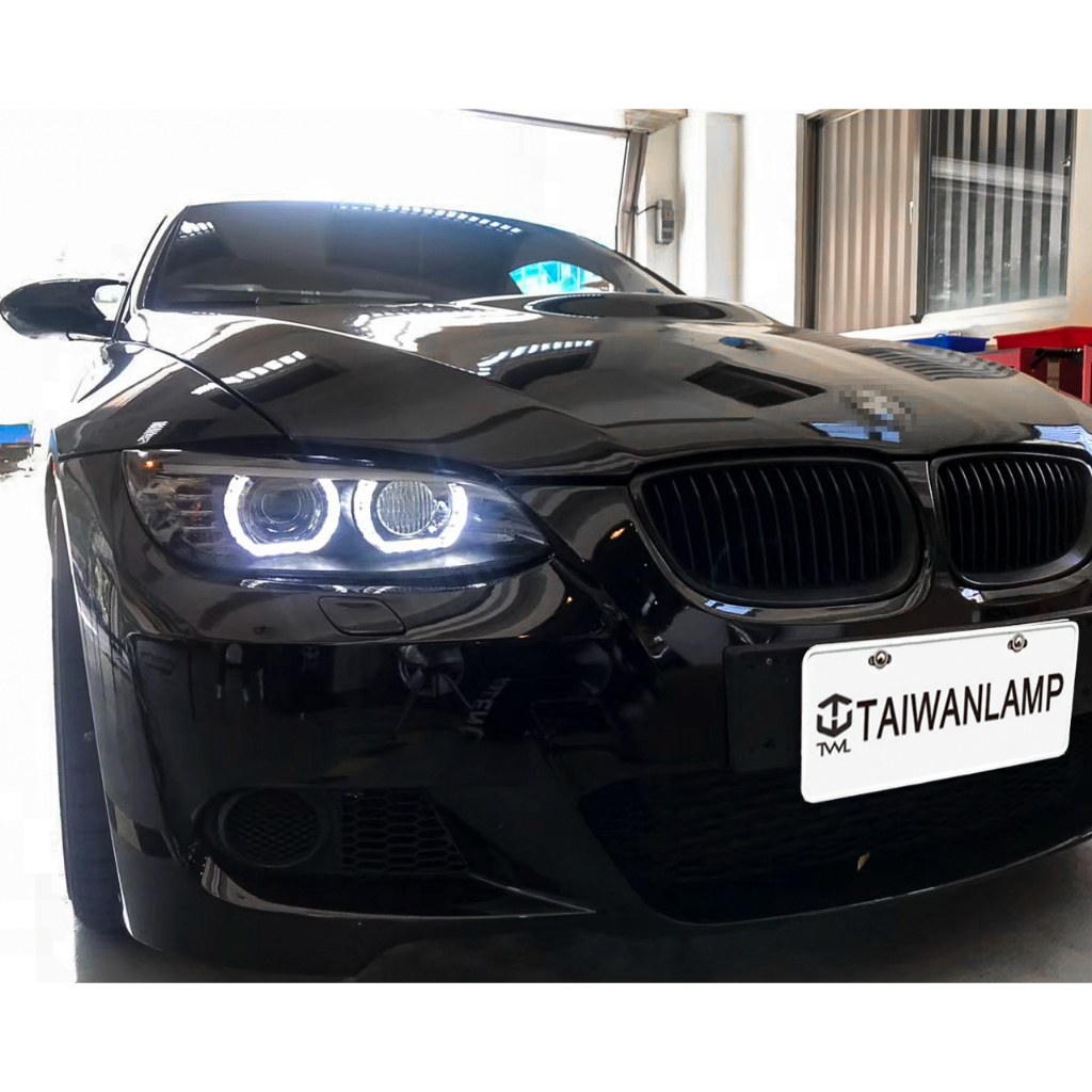 &lt;台灣之光&gt;全新BMW E92 E93 09 08 07年U型光圈 HID專用 黑底 魚眼 頭燈 大燈組