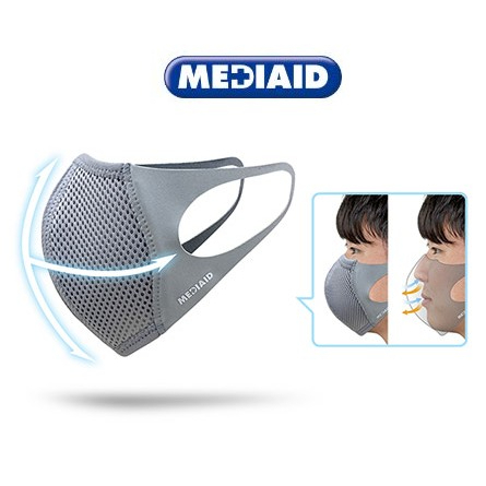 日本 每日生活護具【MEDIAID】日用透氣口罩 運動口罩 (衛生用品拆封後不可退貨) (一包一入)