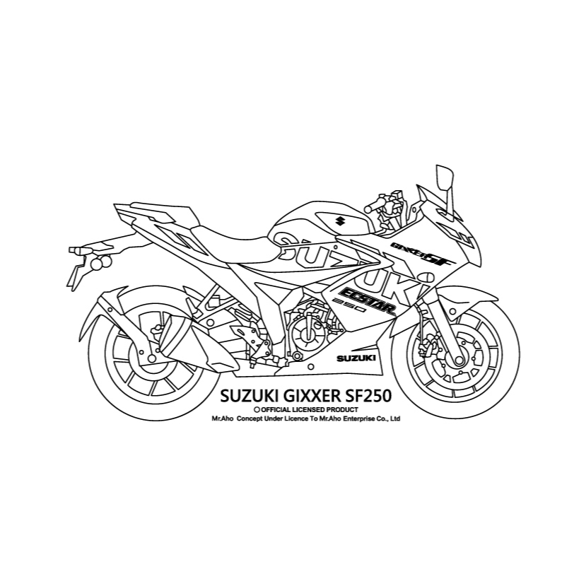 【Nika 設計師T恤】i-156-SUZUKI GIXXER SF250摩托車T恤-短袖