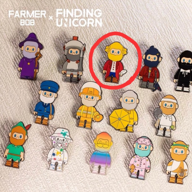 《光華小舖🥰》尋找獨角獸 Farmer BOB男友 鮑伯 色彩系列 第三代 金屬徽章 胸針 盲盒