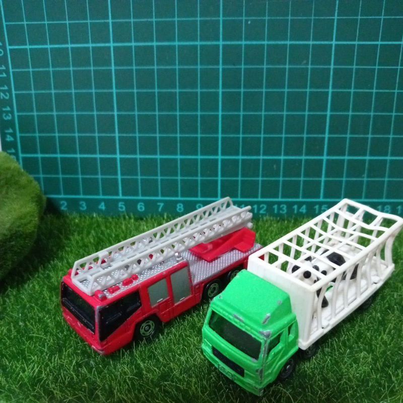 TOMICA 消防車 熊貓載運車 中製無盒二改素材下標2台