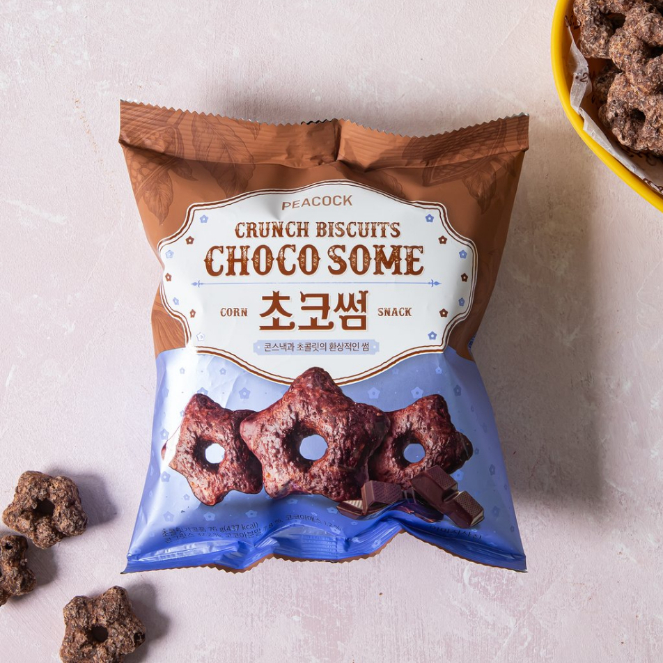 巧克力現貨+預購)PEACOCK 星星餅乾 起司/巧克力 餅乾 洋芋片 零食 韓國代購