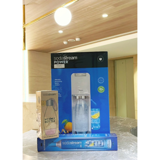 【Sodastream】時尚美型氣泡水機 power source旗艦機（白）+全新鋼瓶