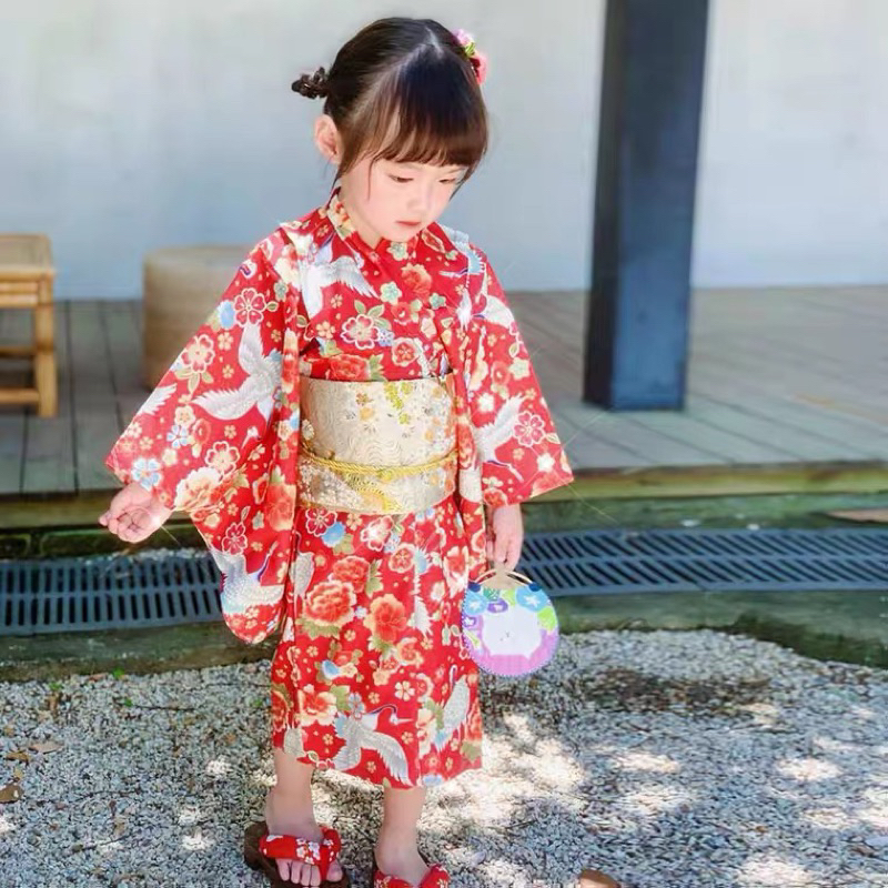 H 和服正裝日式浴衣童裝兒童春夏薄款日系表演服女童