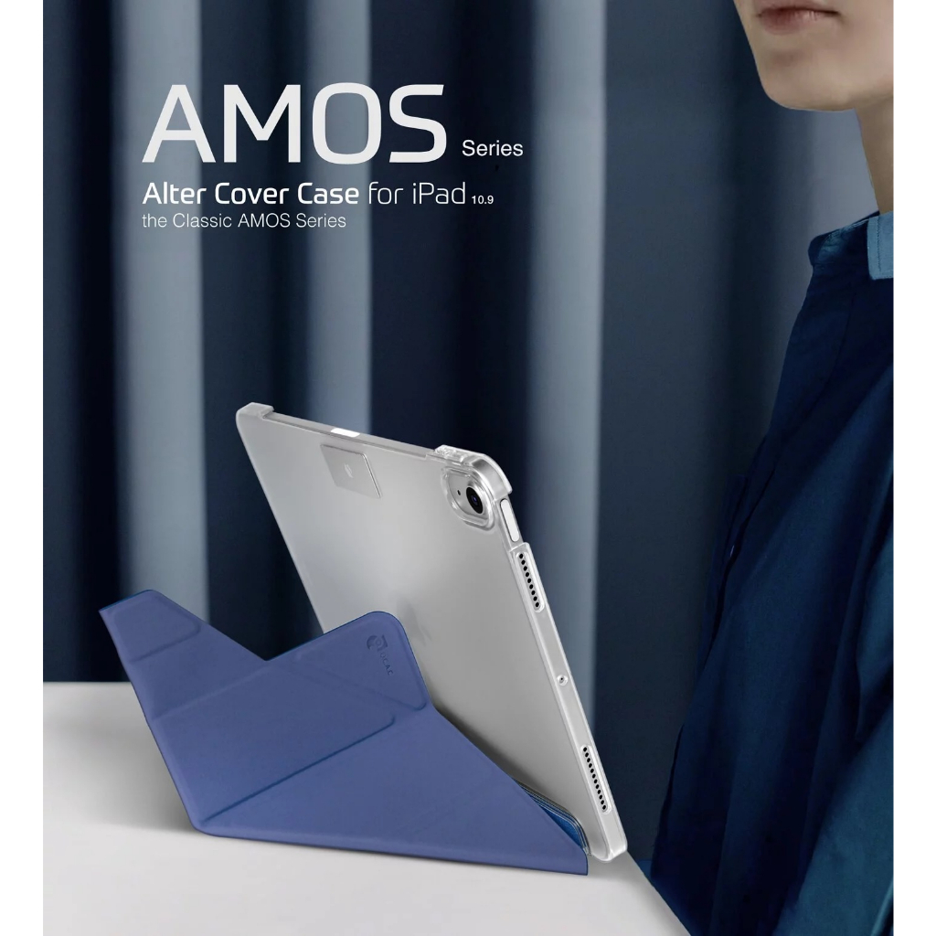 JTL iPad Air 5/4 / Pro11 Amos 相機快取多角度折疊布紋皮套(含Apple pencil磁扣)