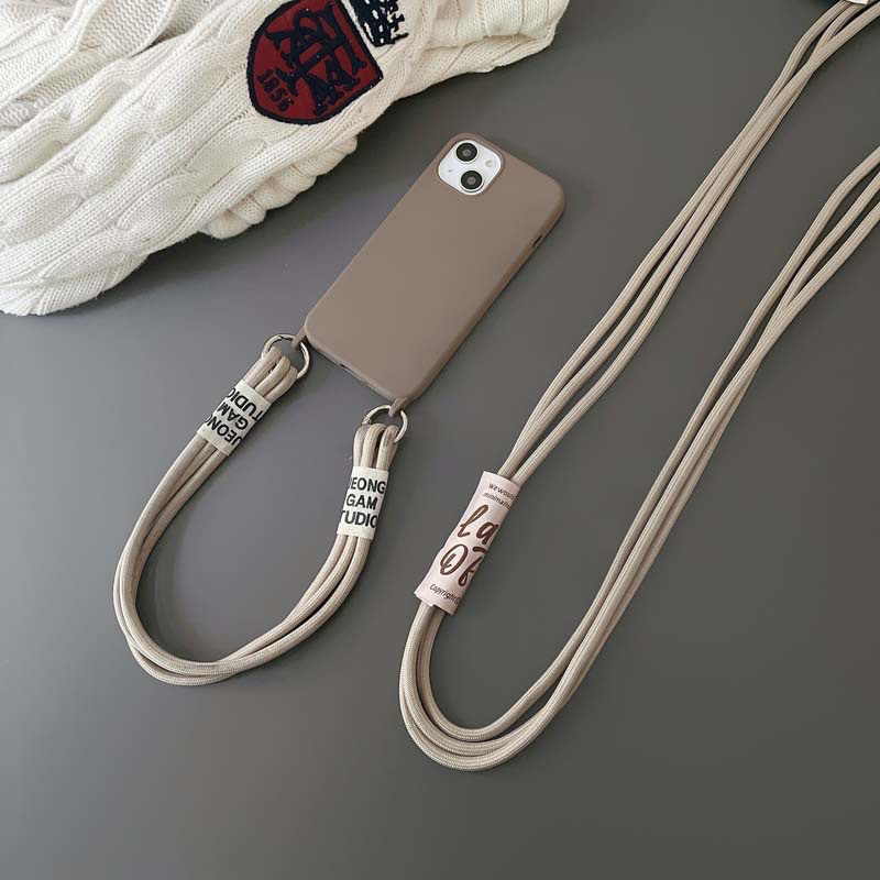 🎈日韓粉色液態矽膠手繩掛繩 iPhone 13手機殼