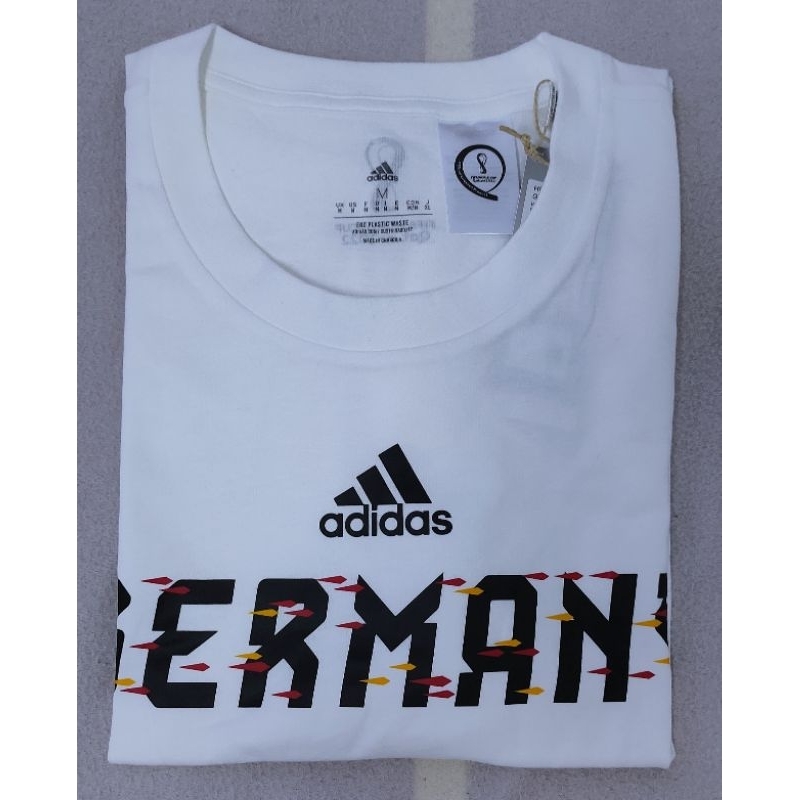Adidas足球德國世界杯 2022 標誌白色男生短T