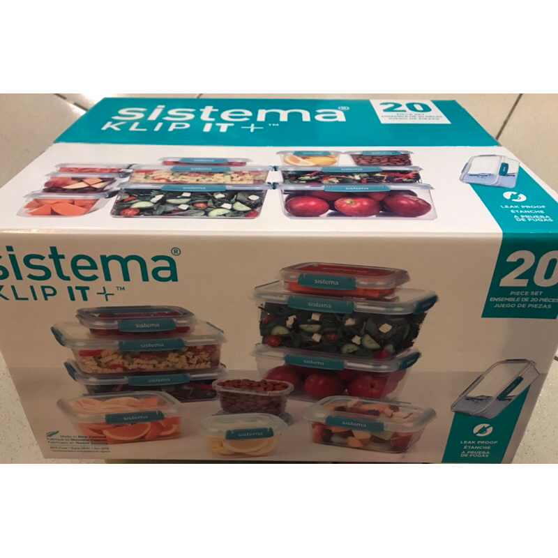 好市多新品代購分售 紐西蘭製造 Sistema KLIP IT系列 塑膠密封盒含蓋 20件組