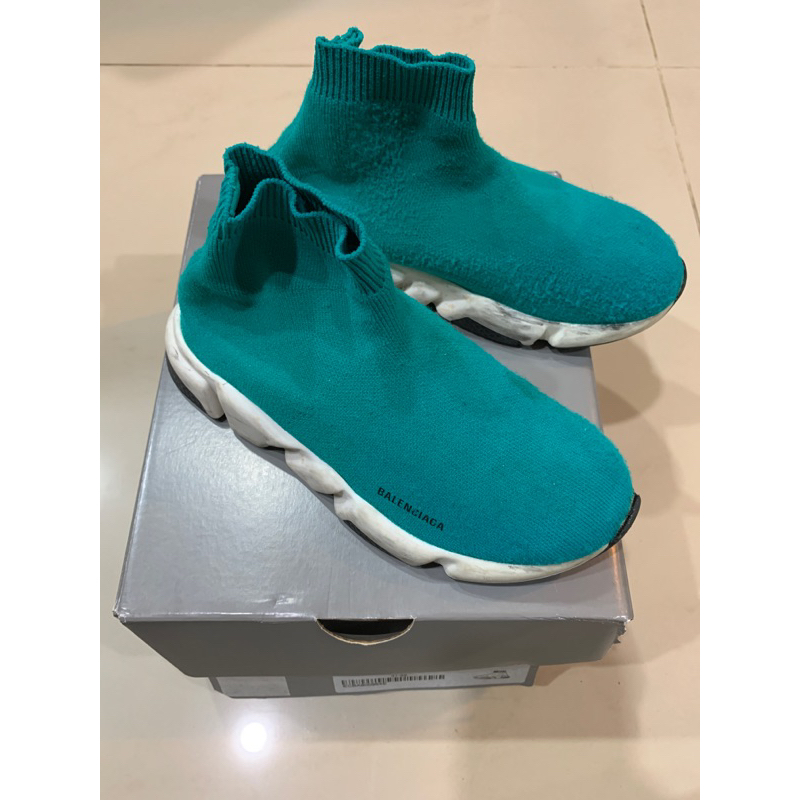 Balenciaga 巴黎世家 襪套鞋 土耳其藍 turquoise 童鞋 JP18.5-19