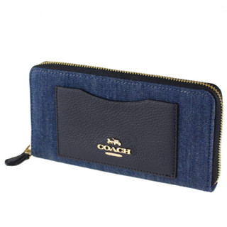 現貨 COACH 牛仔丹寧藍 帆布真皮 長夾 KoiKoi 戀戀 美國代購 時尚精品