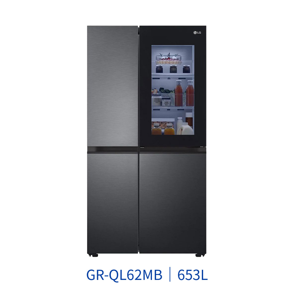 ✨家電商品務必先聊聊✨中力電器 LG GR-QL62MB InstaView™敲敲看門中門冰箱 夜墨黑 653公升