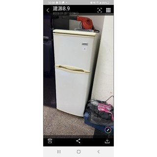 2015年，節能省電～二手中古東元140公升雙門冰箱，2015年，型號R1302W，保固3個月，請詢問大戶藥師
