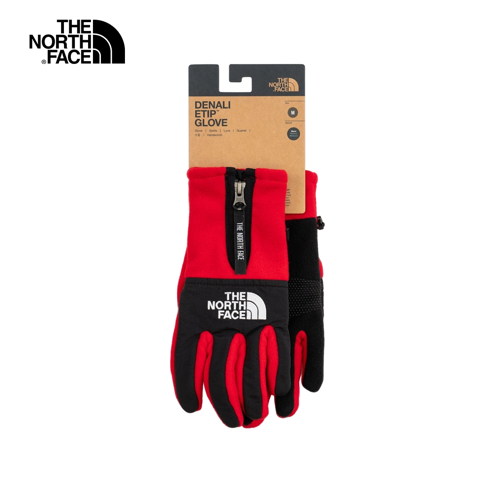 The North Face DENALI ETIP GLOVE 中 可觸控拉鍊抓絨手套 紅 NF0A7RJB682