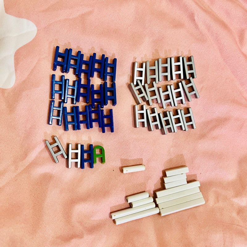 [特別色] Lasy 益智 積木 補充零件-銀色 藍色 迷你/小型H積木-Smart LEPAO 樂寶 兒童 潛能開發