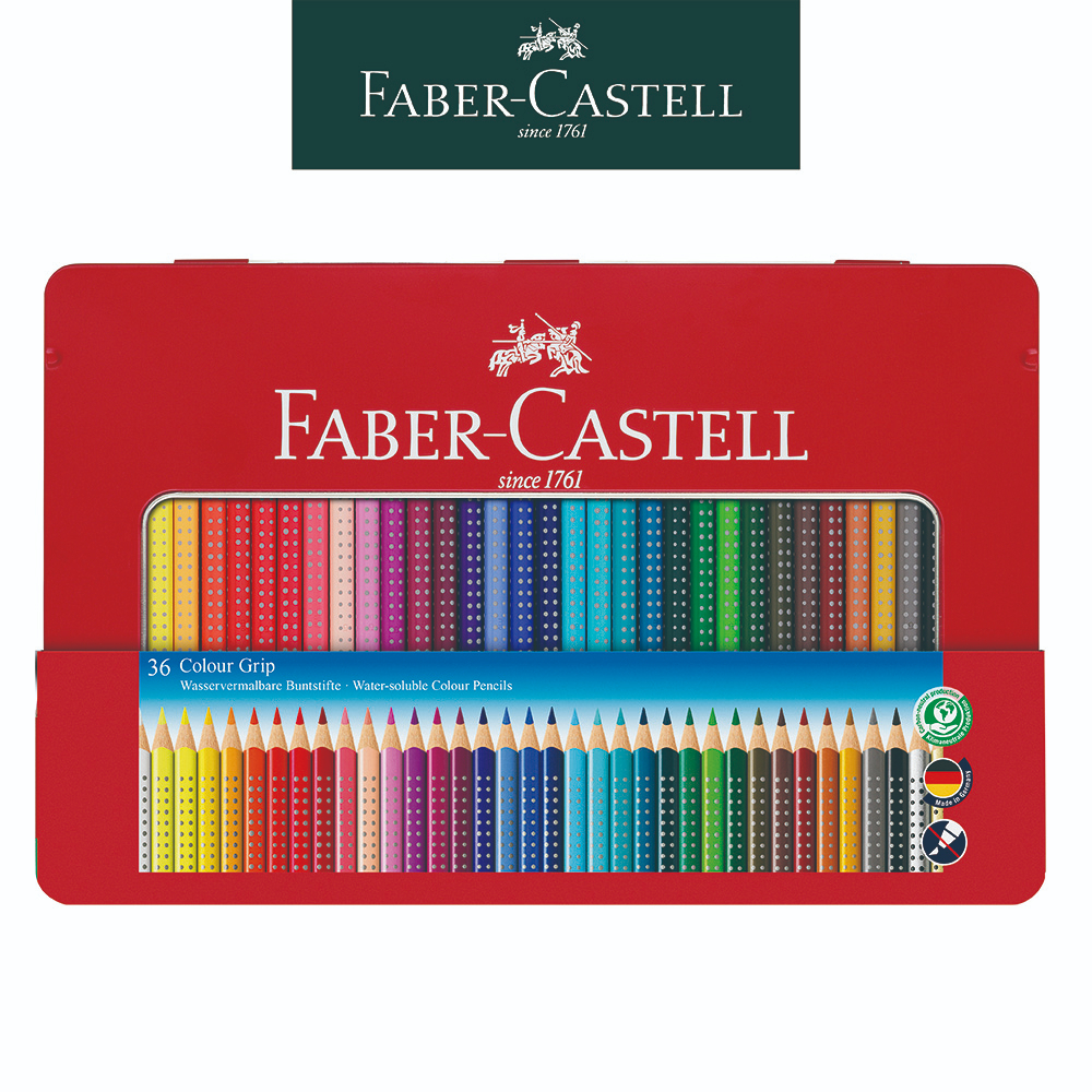 【Faber-Castell】握得住好點子水性色鉛筆36色/鐵盒 台灣輝柏