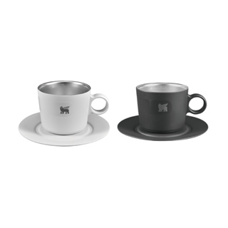 【美國STANLEY】晨光時刻雙層不鏽鋼卡布奇諾咖啡杯盤組-共4款《WUZ屋子》咖啡 保溫保冷 飲料杯 水杯茶杯
