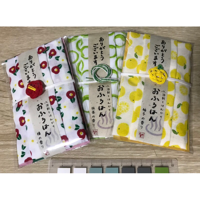 日本直送 日本製 超美 椿 抹茶 柚子 圖案 手帕 裝飾 水引