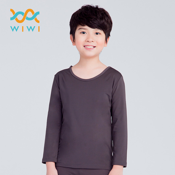 【WIWI】MIT溫灸刷毛圓領發熱衣(經典黑 幼童70-90)0.82遠紅外線 迅速升溫 加倍刷毛 3效熱感 輕薄顯瘦