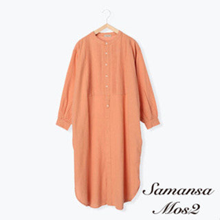 Samansa Mos2 細格紋下弧剪裁襯衫洋裝(FL17L0H0780)