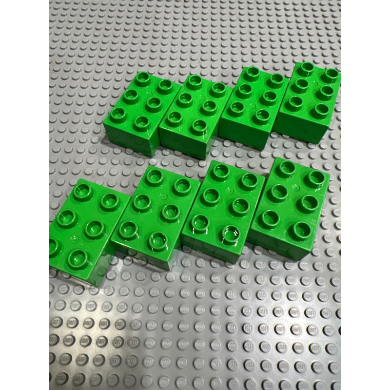 Lego Duplo 得寶 2x3 綠色 基本磚 8顆（二手）