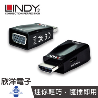 LINDY台中旗艦店 林帝 HDMI A公 轉 VGA母 迷你轉換頭 (38194_A)